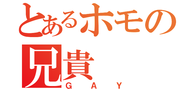 とあるホモの兄貴（ＧＡＹ）