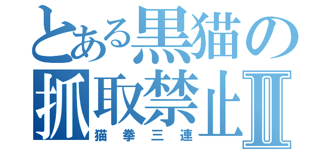 とある黒猫の抓取禁止Ⅱ（猫拳三連）