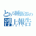 とある睡飯器の浮上報告（やほくれ）