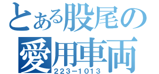 とある股尾の愛用車両（２２３ー１０１３）