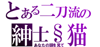 とある二刀流の紳士§猫（あなたの頭を見て）