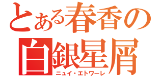 とある春香の白銀星屑（ニュイ・エトワーレ）