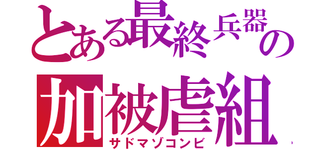 とある最終兵器の加被虐組（サドマゾコンビ）