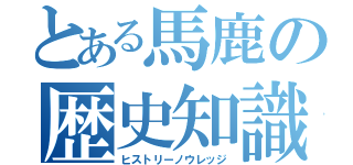 とある馬鹿の歴史知識（ヒストリーノウレッジ）