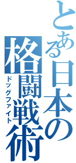 とある日本の格闘戦術（ドッグファイト）