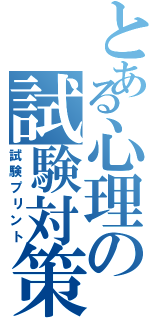 とある心理の試験対策（試験プリント）