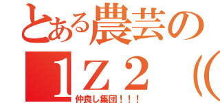 とある農芸の１Ｚ２（一部除いて）（仲良し集団！！！）