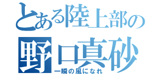 とある陸上部の野口真砂登（一瞬の風になれ）