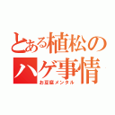 とある植松のハゲ事情（お豆腐メンタル）