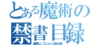 とある魔術の禁書目録（藤原とうにゅう店仕様）