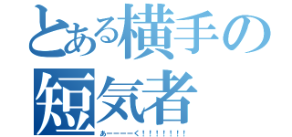 とある横手の短気者（あーーーーく！！！！！！！）