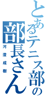 とあるテニス部の部長さん（河澄成樹）