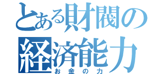 とある財閥の経済能力（お金の力）