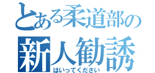 とある柔道部の新人勧誘（はいってください）