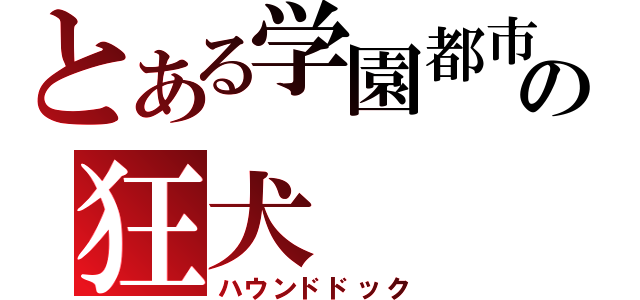 とある学園都市の狂犬（ハウンドドック）