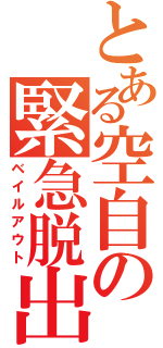 とある空自の緊急脱出（ベイルアウト）