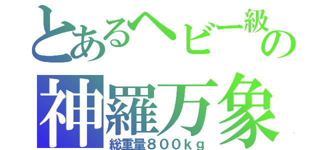 とあるヘビー級ファイターの神羅万象斬（総重量８００ｋｇ）