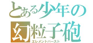 とある少年の幻粒子砲（エレメントバースト）