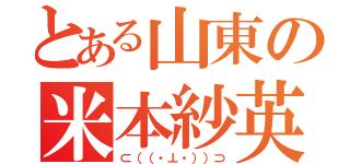 とある山東の米本紗英（⊂（（・⊥・））⊃）