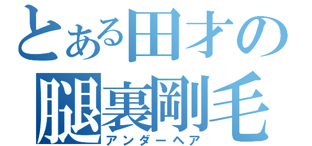 とある田才の腿裏剛毛（アンダーヘア）