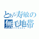 とある寿敏の無毛地帯（ハゲちらかし）