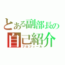 とある副部長の自己紹介（プロフィール）