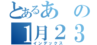 とあるあの１月２３日（インデックス）