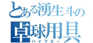 とある湧生斗の卓球用具（ハイマネー）