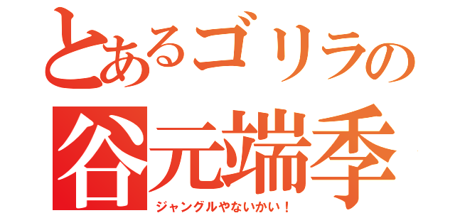 とあるゴリラの谷元端季（ジャングルやないかい！）