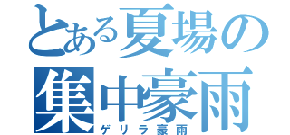 とある夏場の集中豪雨（ゲリラ豪雨）