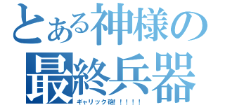 とある神様の最終兵器（ギャリック砲！！！！！）