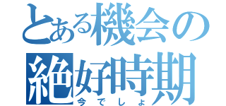 とある機会の絶好時期（今でしょ）