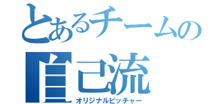 とあるチームの自己流（オリジナルピッチャー）