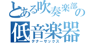 とある吹奏楽部の低音楽器（テナーサックス）