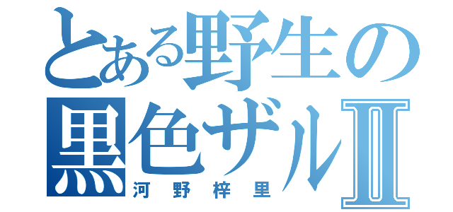 とある野生の黒色ザルⅡ（河野梓里）