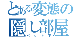 とある変態の隠し部屋（ベット下）