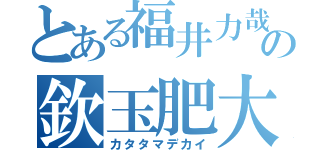 とある福井力哉の欽玉肥大（カタタマデカイ）