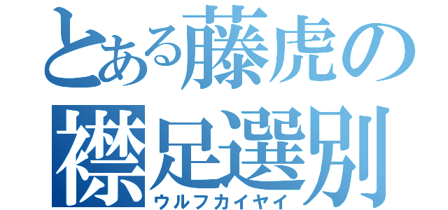 とある藤虎の襟足選別（ウルフカイヤイ）