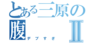 とある三原の腹Ⅱ（デブすぎ）