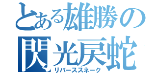 とある雄勝の閃光戻蛇（リバーススネーク）