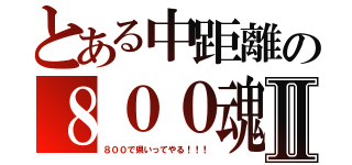 とある中距離の８００魂Ⅱ（８００で県いってやる！！！）