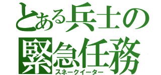 とある兵士の緊急任務（スネークイーター）