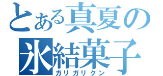 とある真夏の氷結菓子（ガリガリクン）