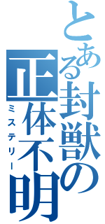 とある封獣の正体不明（ミステリー）