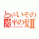 とあるいその波平の髪Ⅱ（あ…髪の毛Ⅱ本は海平か）