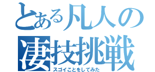 とある凡人の凄技挑戦（スゴイことをしてみた）