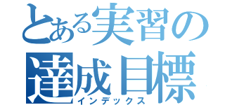 とある実習の達成目標（インデックス）