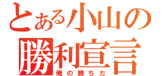 とある小山の勝利宣言（俺の勝ちだ）