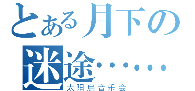 とある月下の迷途……（太阳鳥音乐会）