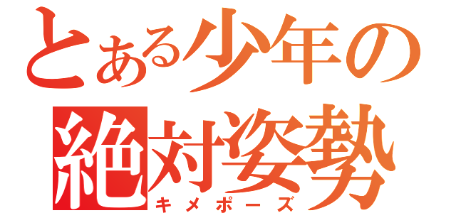 とある少年の絶対姿勢（キメポーズ）